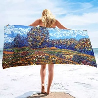 Serviette de plage personnalisée avec logo Van Gogh, tissu et design sur mesure pour cadeau