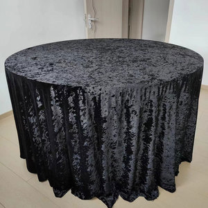 Premium Velvet Table Cover Washable Fabric Wrinkle Resistant 120inch Round <strong>Tablecloth</strong> for Banquets Weddings <strong>Parties</strong> - Product Image 3