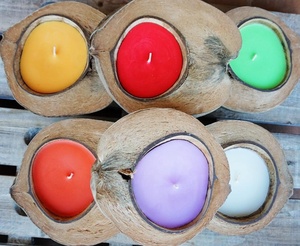 Bougie parfumée à la noix de coco de couleur <span class=keywords><strong>orange</strong></span> avec cire de noix de coco biologique - Product Image 5