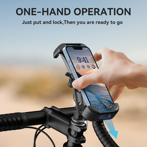 Support téléphone universel pour moto et vélo avec rotation à 360°, verrouillage et protection en silicone pour smartphones de 4 - Product Image 3
