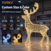 Motif lumineux LED pré-éclairé en forme de renne grandeur nature avec cadre étanche IP65 pour affichage de Noël en centre commercial, accessoire de décoration pour zone scénique
