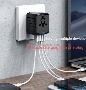 Global <b>Universal</b> 3USB+Type-C Travel <b>Adapter</b> US UK EU AU <b>Plug</b> 4 in 1 Quick Charging Charger for Mobile Phone - Product Image 3