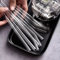 Pailles à boire en verre réutilisables, lavables et écologiques (lot de 4) certifiées LFGB et adaptées à un usage domestique