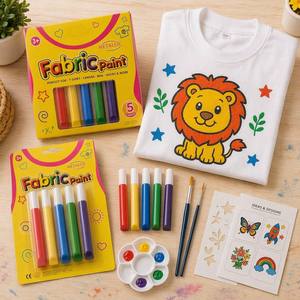 Juego de Pintura para Tela Segura y No Tóxica de 10 ml para Niños, Pintura para <span class=keywords><strong>Camisetas</strong></span> DIY, Colores Textiles Permanentes para Suministros de Arte Escolar - Product Image 4