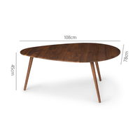 Table basse en noyer noir bio, forme libre, durable et écologique, pour salon de villa de luxe – Fabrication OEM
