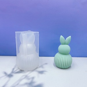 Toptan aromaterapi mum silikon kalıp DIY paskalya tavşanı el yapımı alçı dekorasyon reçine kalıp - Product Image 3