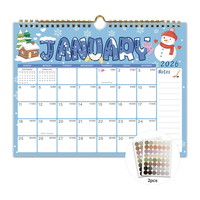 Calendrier mural personnalisé 12 mois, calendrier à spirale à suspendre, calendriers de bureau, pages détachables, calendrier mensuel avec notes