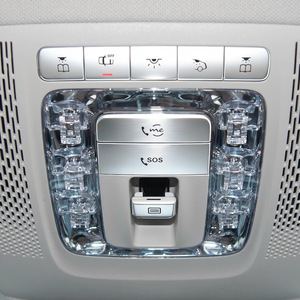 Autocollants pour boutons d'éclairage de plafond Mercedes-Benz, argentés, lot de 8 pièces, décoratifs, autocollants, en ABS, rectangulaires - Product Image 1