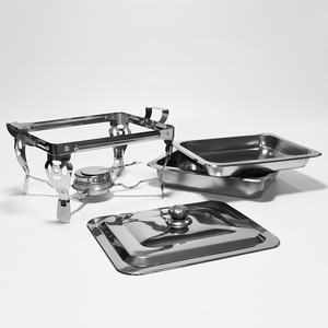 <span class=keywords><strong>Sterno</strong></span> thép không gỉ CuộN Top Vòng Vàng chafer chảo cho sự nóng lên & giữ tự chọn chafing Bộ món ăn - Product Image 3