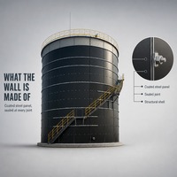 Digesteur anaérobie Shumann 5000m³ en acier au carbone Q355B, cuve de fermentation boulonnée pour le traitement des biogaz et des déchets