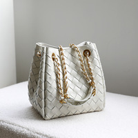 Bolso de hombro tipo cubo para mujer, bandolera de piel auténtica con asa superior, estilo hobo