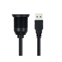 Panel Konektor Usb 2.0 3.0 Konektor IP67 Perempuan Dudukan Panel USB Mikro Ke Kabel Usb Mikro Pria