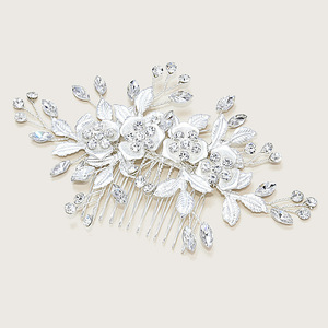 Accessoires de cheveux de mariée de style coréen, exquis, avec fleurs et feuilles, peigne <span class=keywords><strong>à</strong></span> cheveux en forme de rose, design assorti - Product Image 2
