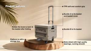 Grosir truk tangan lipat bersertifikat GS, Logo kustom/warna, beban 60kg, untuk rantai Supermarket/Hotel/ritel - Product Image 6