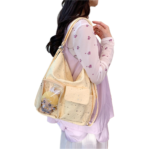 Sac fourre-tout en toile style Ita Bag Kawaii, motif étoile, sac à bandoulière et sac croisé multifonctionnel pour usage quotidien - Product Image 1