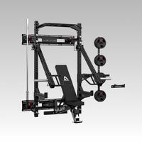 Rack de Potencia Multifunción con Barra de Dominadas Plegable, Soporte de Pared para Entrenamiento, Equipo de Gimnasio Comercial para Interiores con Cable Crossover