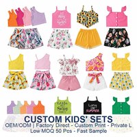 Ensemble Deux Pièces d'Été pour Petites Filles : Haut Floral sans Manches et Short