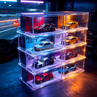 Vitrine de présentation SHP en acrylique pour voitures miniatures Hot Wheels Mainline, format court, épaisseur 6 mm, transparente, avec fermeture, pour modèles réduits 1:64