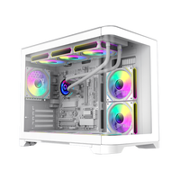 GAMEMAX-HYPE-M Factory OEM/ODM White Mid Tower Micro ATX PC Case Curved Glass Panel Stock Gaming ATX PSU