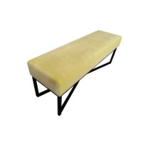 Meubles de balcon personnalisés de luxe pour appartement, sièges de réception d'hôtel, pouf rembourré en velours jaune doux pour la décoration de la maison