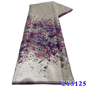 Ni. Ai thiết kế mới ren lưới Polyester jacquard vải thổ cẩm Jacquard vải dệt thêu thổ cẩm vải - Product Image 2