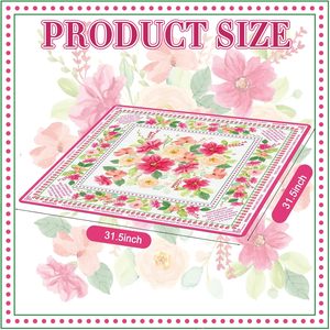 Tapis de Mahjong Floral Drydiet 31,5" x 31,5" Antidérapant et Réducteur de Bruit pour Cartes, Tuiles, Poker et <span class=keywords><strong>Dominos</strong></span> - Product Image 2