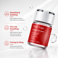 Sérum Raffermissant Éclat Rosé au Collagène Hydrolysé, Hydratant Lissant Apaisant pour une Peau Radieuse, Flacon en Verre, OEM ODM, Faible MOQ, Essence Visage