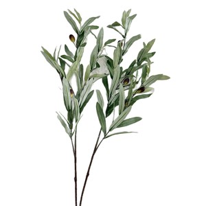 Branches d'olivier artificielles Yasunobu 30cm-100cm, fleurs en mousse de soie vertes, style naturel, décoration de vase pour la maison et l'hôtel - Product Image 5