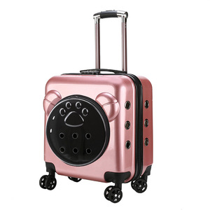 Baolujie Pet Carrier Orange Square Breathable With Wheels For <b>Cats</b> And Dogs Travel Case - Product Image 5