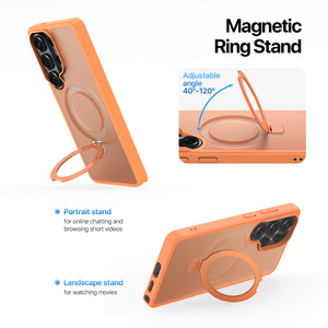 เหมาะสำหรับเคสโทรศัพท์แม่เหล็กแบบครอบคลุมทั้งตัวรุ่น S26/S26 Plus/S26 Ultra, เคสโทรศัพท์แบบใสบางเฉียบพร้อมขาตั้งแม่เหล็กหมุนได้ - Product Image 4