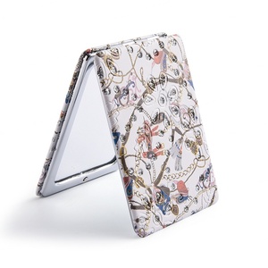 Customized Logo <b>Rectangle</b> Double Side Metal Pocket <b>Mirror</b> PU Leather Make up <b>Mirror</b> - Product Image 4