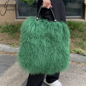 All'ingrosso <span class=keywords><strong>donna</strong></span> inverno <span class=keywords><strong>moda</strong></span> Custom Designer capelli lunghi naturale vera pelliccia mongolia borse per le donne - Product Image 1