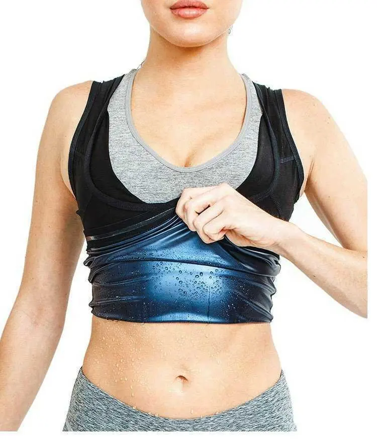 Vrouwen En Mannen Zweet Pak Afslanken Shirt Gewichtsverlies Body Shaper Polymeer Taille Trainer Zweet Sauna Vest