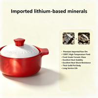 Marmite à soupe minimaliste en céramique haute température, compatible induction et gaz (feu nu), avec couvercle, lavable au lave-vaisselle, en matériau Spodumène, pour batterie de cuisine