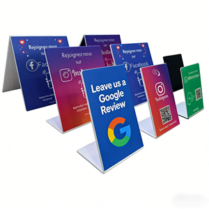 Soporte de Mesa Acrílico NFC Personalizable con Pantalla Táctil a Color y Código QR para Reseñas de <span class=keywords><strong>Google</strong></span>, Menús de Restaurantes y Seguimiento en Redes Sociales - Product Image 3