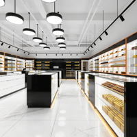 Vitrine de présentation de tabac moderne de luxe sur mesure, mobilier pour magasin de tabac, OEM ODM, écologique, haute qualité, vitrine de vente au détail à LED