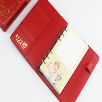 Vente en gros de carnets Kawaii à spirale A5/A6 avec logo personnalisé classeur en cuir PU rose à 6 anneaux calendrier Agenda Journal à feuilles mobiles