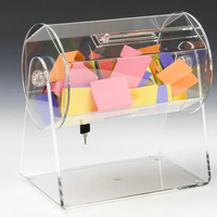 Boîte à bulletins personnalisée moderne et écologique en acrylique avec serrure, tambour de tombola pour billets de loterie