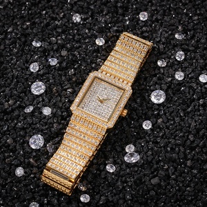 Montres pour femmes Hip Hop, nouvelle arrivée, couleur argentée dorée, sertie <span class=keywords><strong>de</strong></span> pierres, petite taille, forme carrée, montres <span class=keywords><strong>de</strong></span> rappeur - Product Image 5