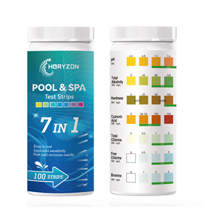 Bandelettes de <span class=keywords><strong>test</strong></span> HORYZON 7-en-1 pour piscine, spa, bain à remous : <span class=keywords><strong>test</strong></span> de l'eau (pH, chlore, alcalinité, CYA, dureté) - Product Image 2