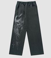 Pantalon de sport décontracté imprimé pour homme, style Hip-Hop American Vintage, pour le fitness et la tenue urbaine, taille mi-haute élastique, en tissu peigné délavé à l'acide