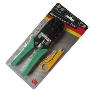 OB-315 Networking Tool Crimper With Stripper And Cutter For <b>RJ45</b> <b>Cable</b> 23 Awg Steel Construction Soft Grip Handle - Product Image 1