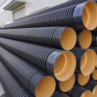 Tuyau ondulé à double paroi en HDPE, diamètre de tuyau DN 80. DN300, DN800, DN1000, DN1200, DN4000 Mm, tuyau de vidange de ponceau en plastique HDPE
