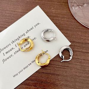 Pendientes de Aro de Plata de Ley S925, Geométricos, Circulares, en Forma de U, Chapados en Oro de 24K, Chapados en Oro Blanco, para Uso Diario - Product Image 1