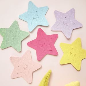 Personalized PU Leather Cute Star <b>Bookmark</b> Custom Initials Mixed Colors Unique Page Marker Corner Reading Education <b>Gifts</b> - Product Image 2