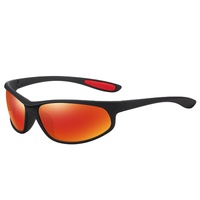 Lunettes de soleil polarisées UV400 coupe-vent personnalisées avec monture semi-cerclée TR90, sangle réglable et verres miroir pour homme, idéales pour l'extérieur