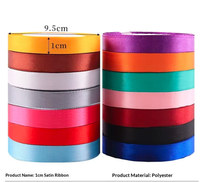 Ruban en satin polyester de 1 cm - 25 yards pour décorations de mariage, fêtes, pâtisserie, emballage cadeau, boîtes à bonbons - 3/8 pouce
