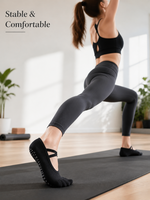 Chaussettes de yoga en coton à logo personnalisé, antidérapantes, coupe basse, pour femmes, chaussettes de yoga et de Pilates