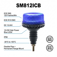 Luz de Advertencia Giratoria LED Azul de 12V 24V 12W para Emergencias en Vehículos y Ambulancias