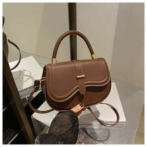 Sac à main bandoulière en cuir PU pour femme I-0162, fermeture éclair, sangle simple - Product Image 2